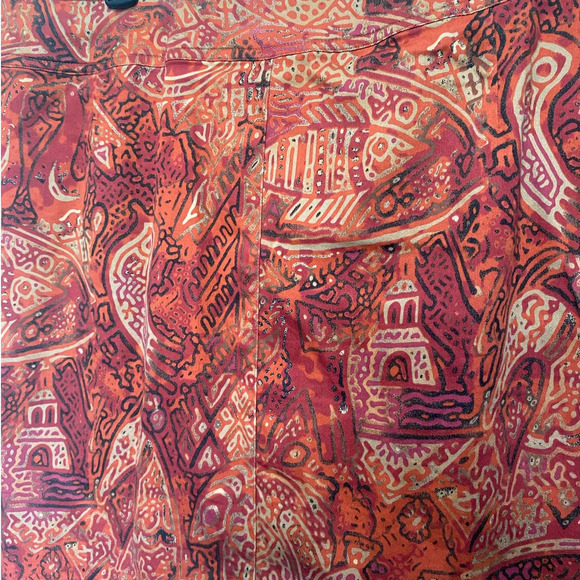 Chico’s Burnt Orange & Gold Abstract Print Mini Skirt XL - Picture 8 of 9